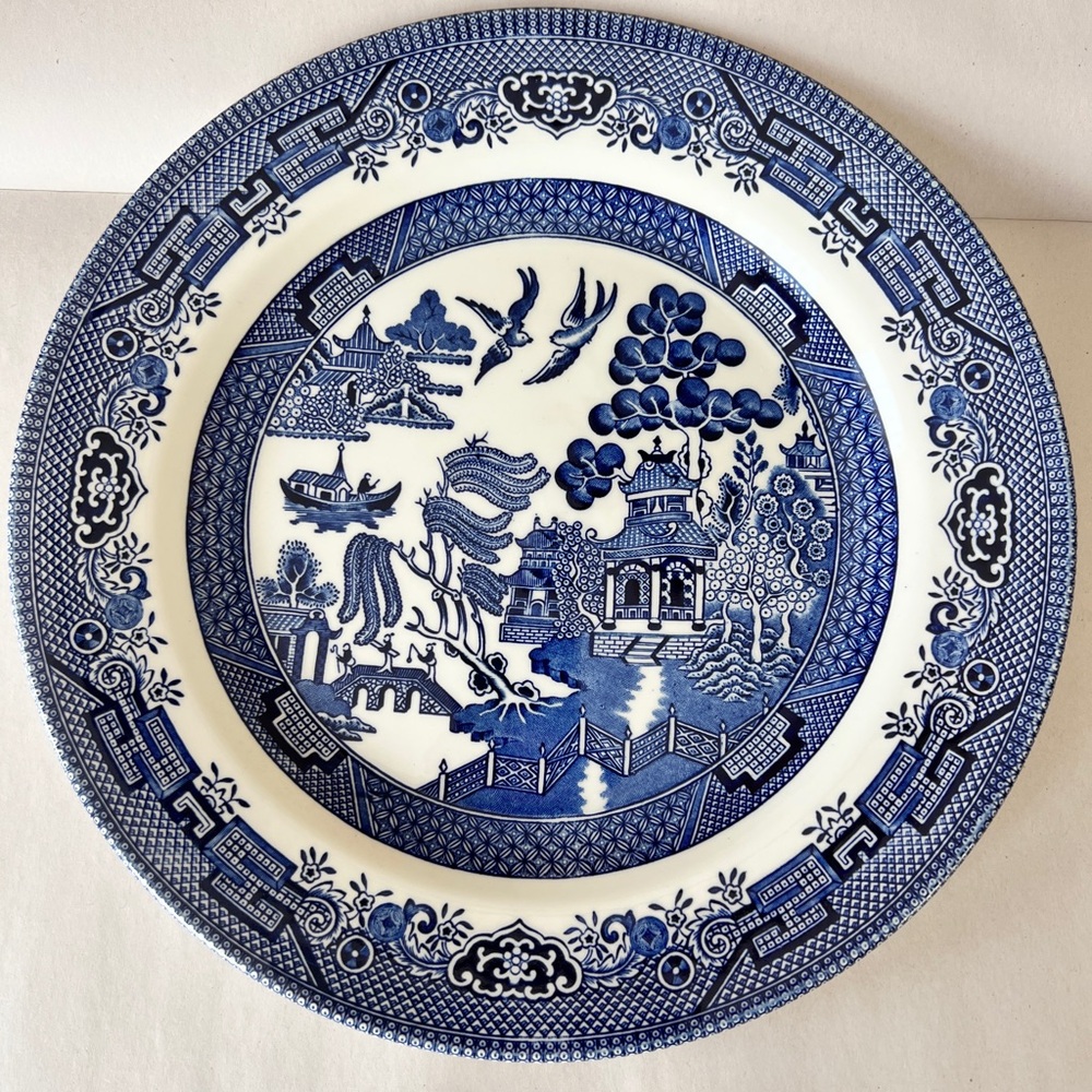 Vintage Churchill Blue and White Porcelain Dinner Plates